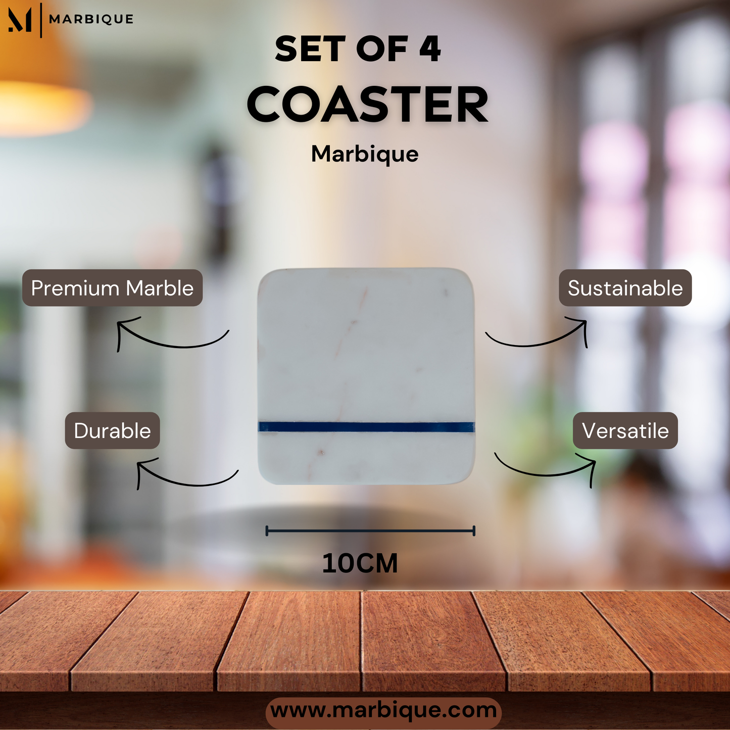 White Marble Coasters Set of 4