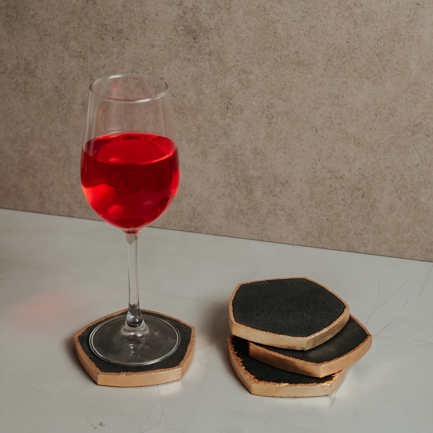 Electroplated Marble Coasters set of 4