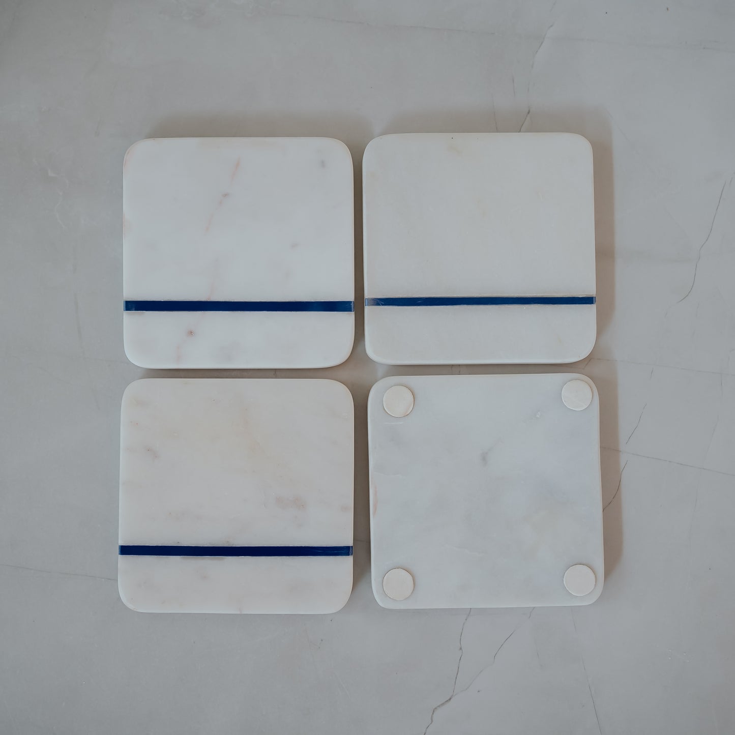 White Marble Coasters Set of 4