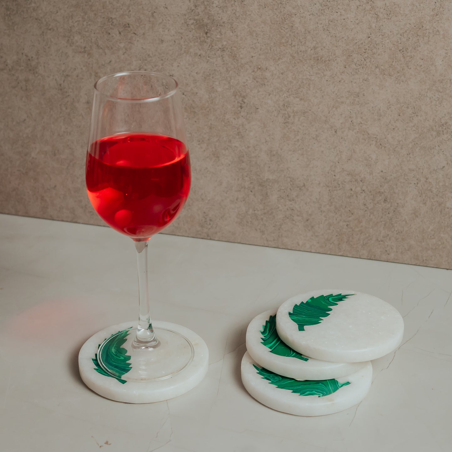 White Marble Coasters Set of 4