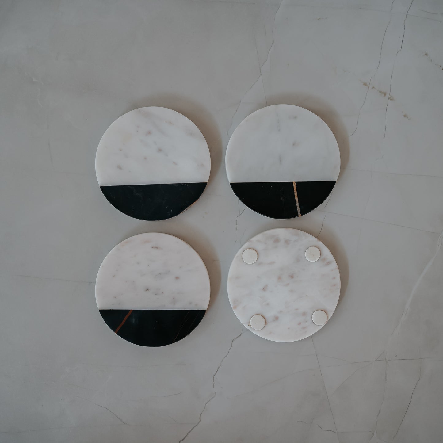 White Marble Coasters Set of 4