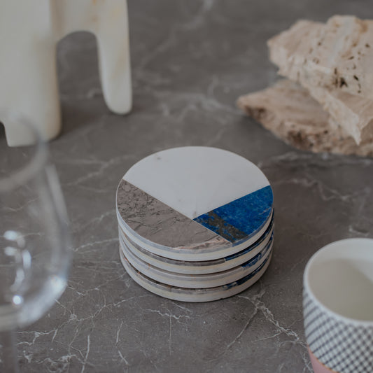 White Marble Coaster Set of 4