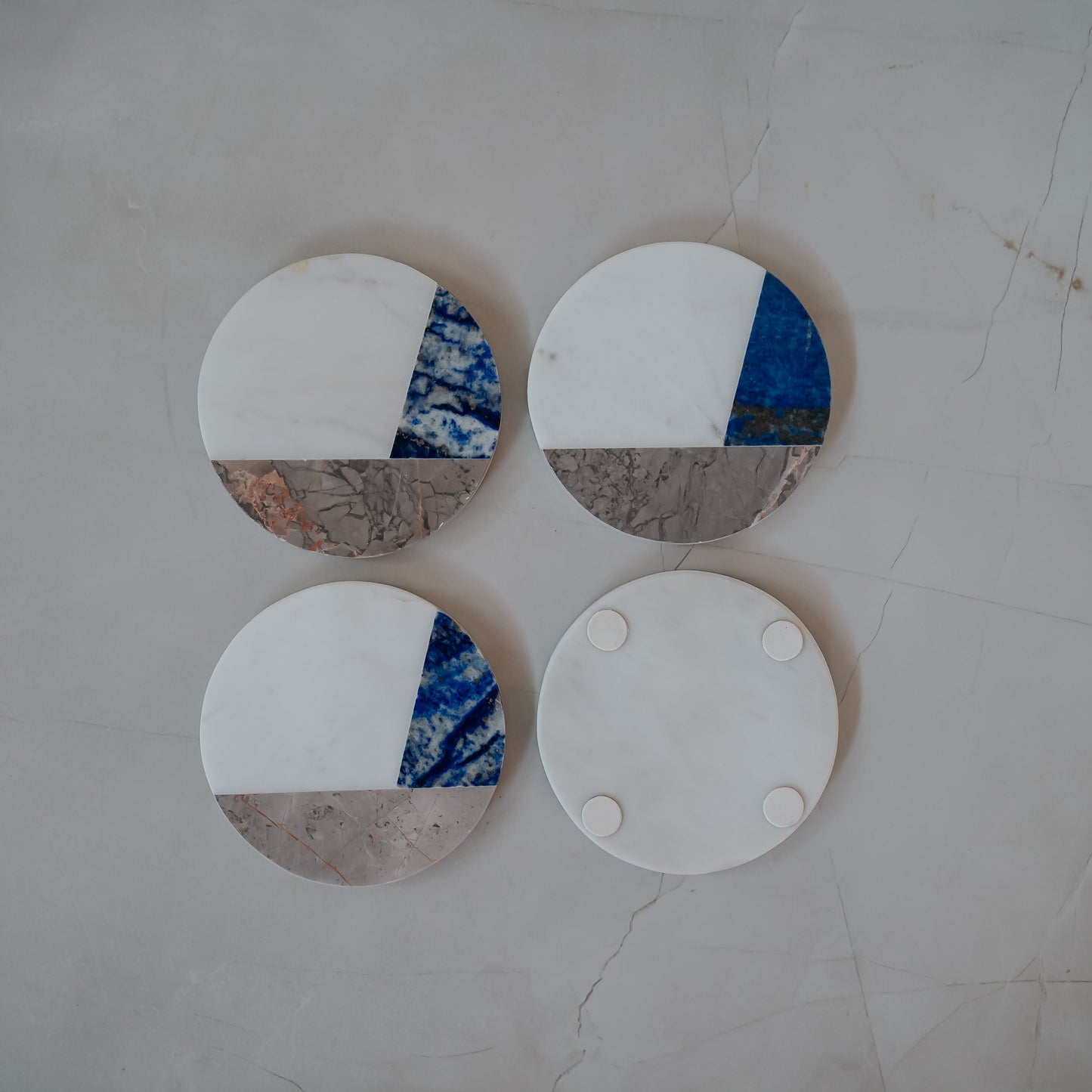 White Marble Coaster Set of 4