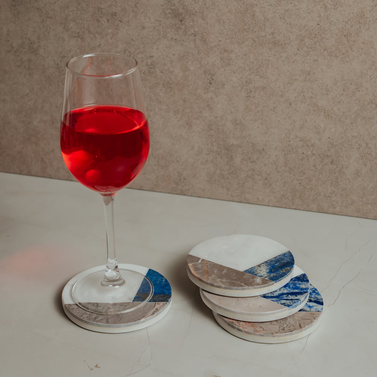 White Marble Coaster Set of 4