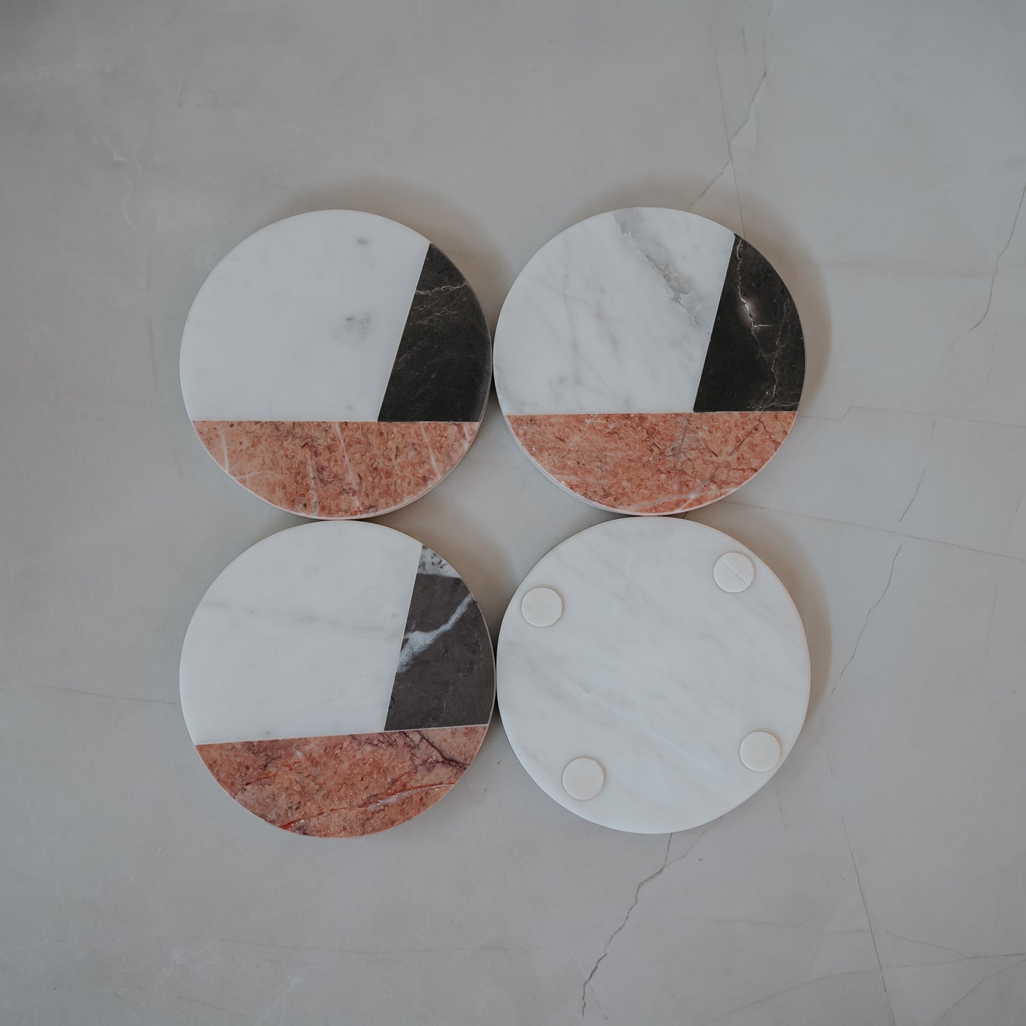 White Marble Coaster Set of 4