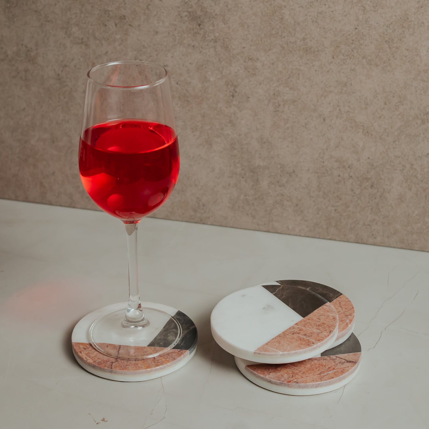 White Marble Coaster Set of 4