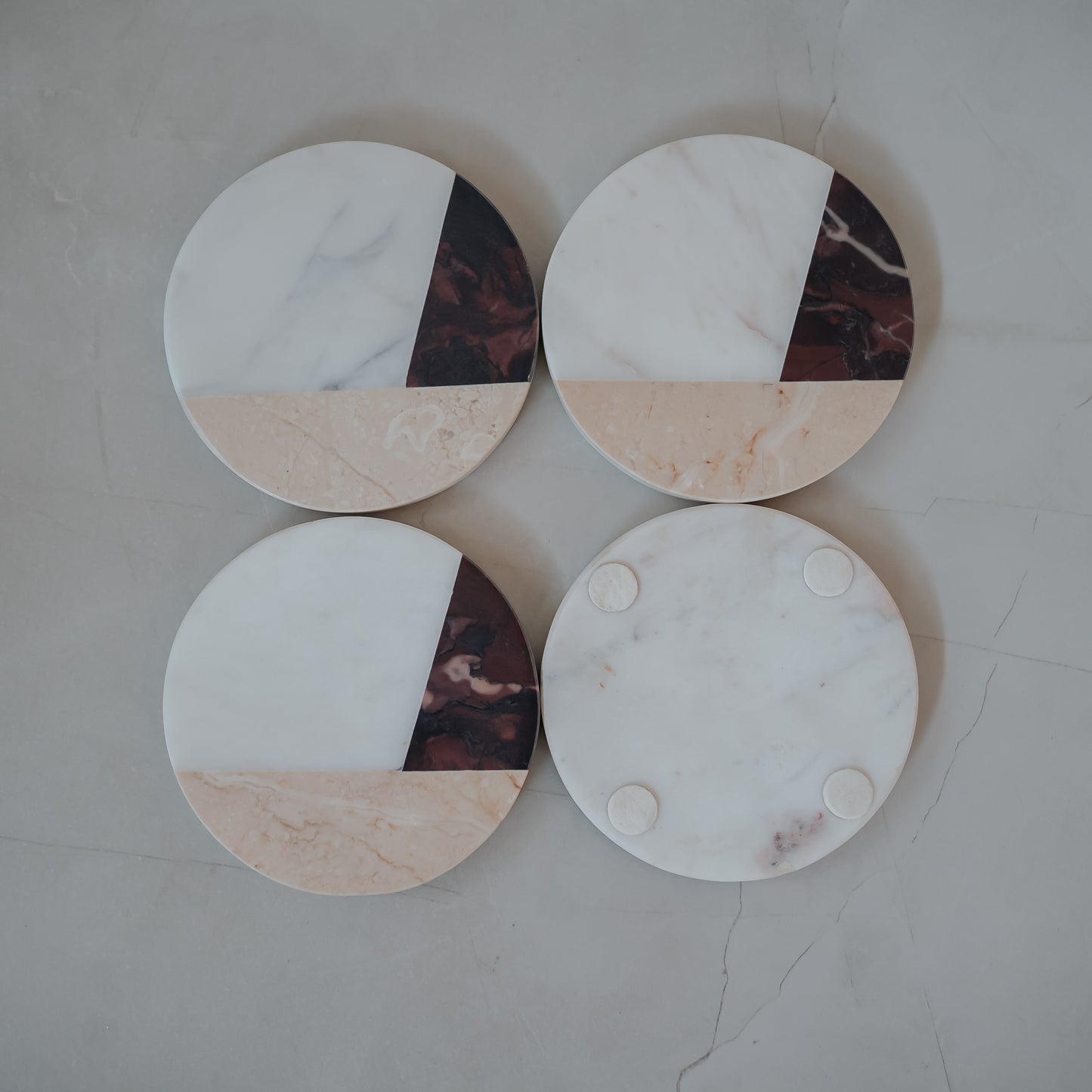 White Marble Coaster Set of 4