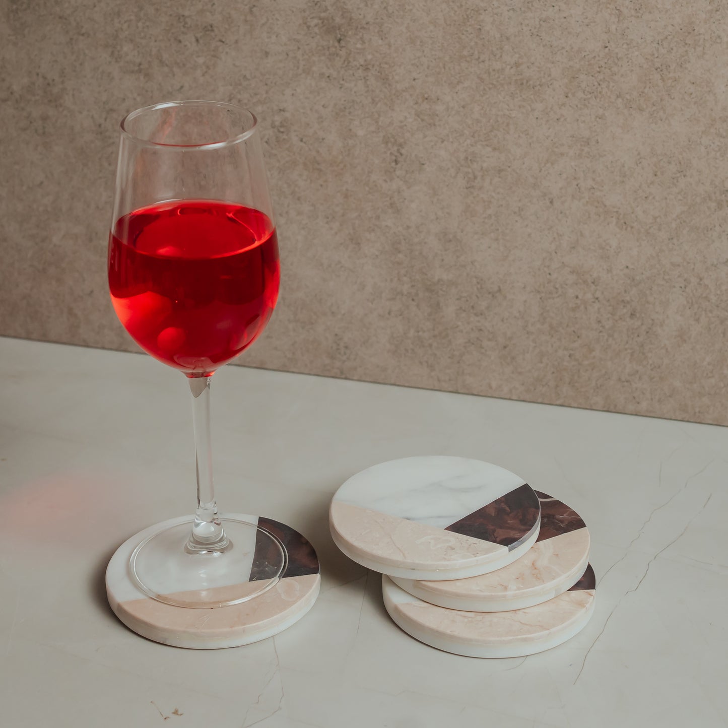 White Marble Coaster Set of 4