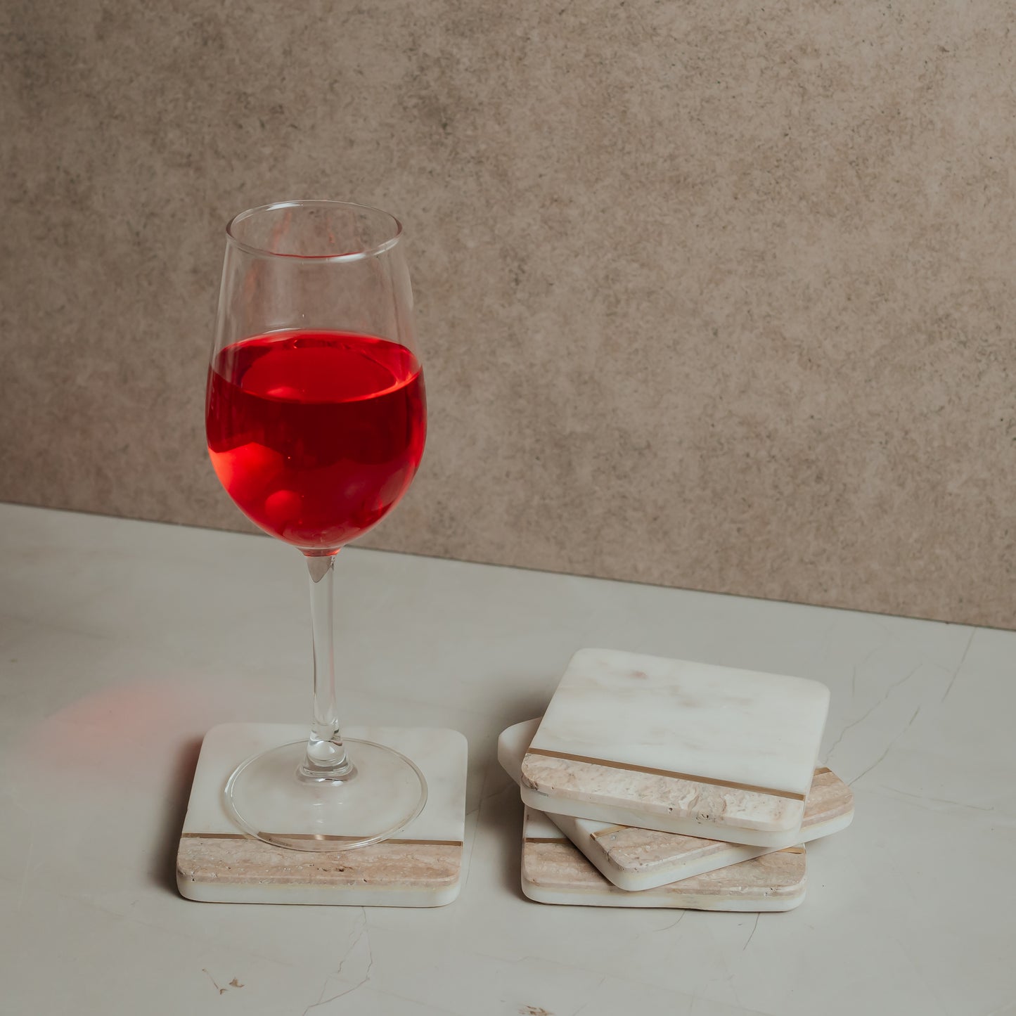 White Marble Coaster Set of 4