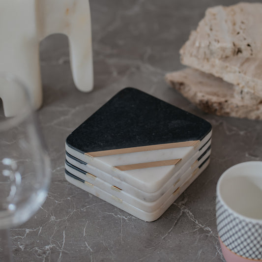 White Marble Coaster Set of 4