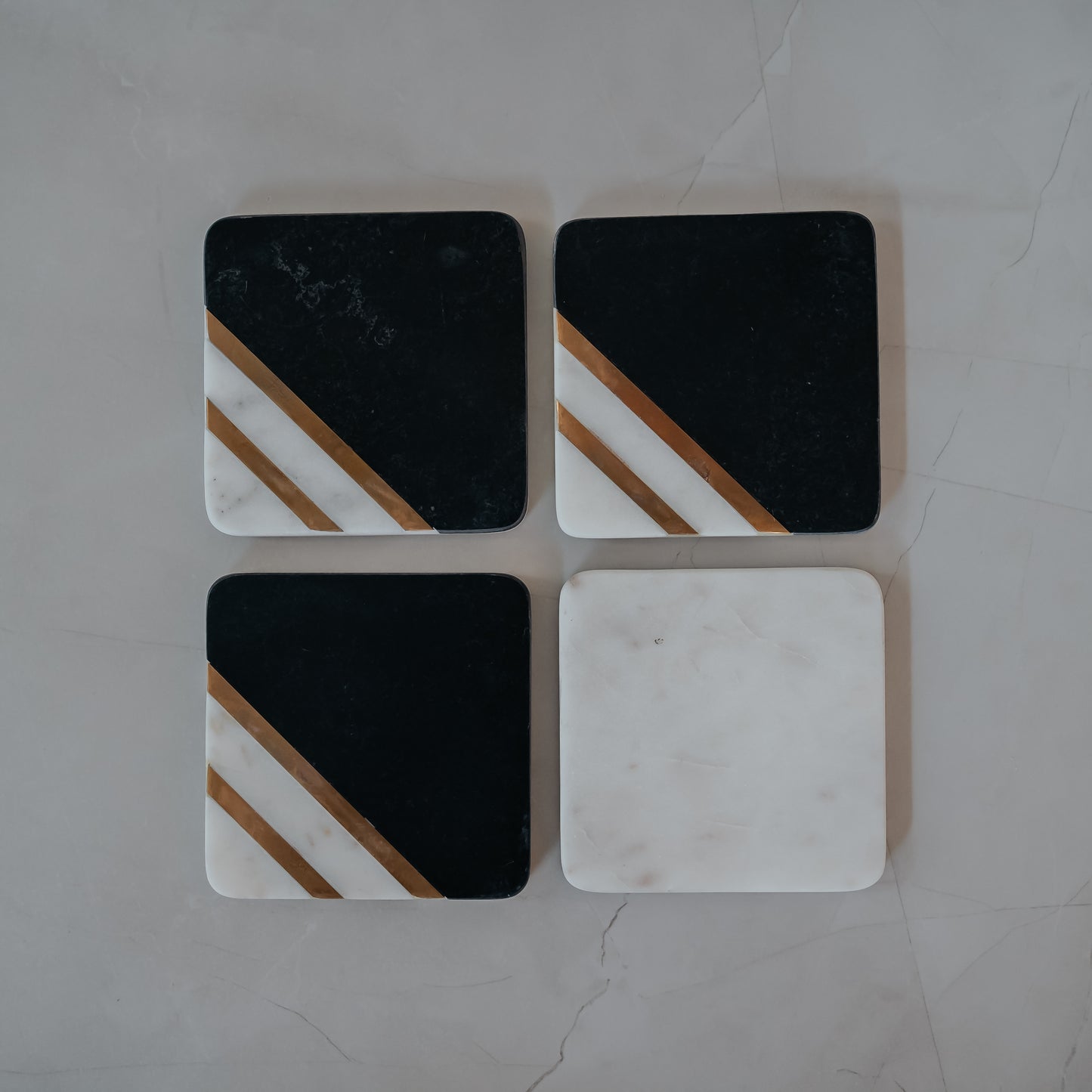 White Marble Coaster Set of 4