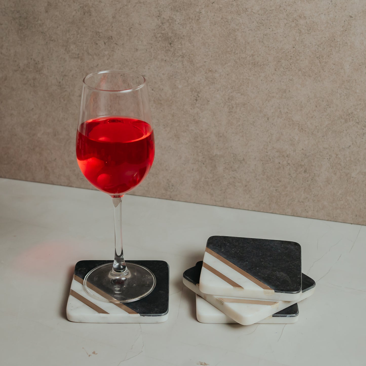 White Marble Coaster Set of 4