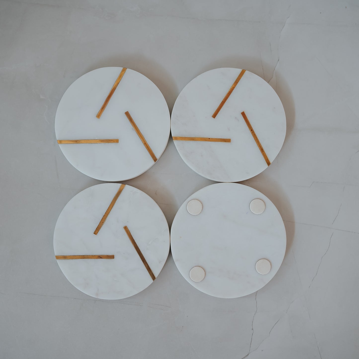 White Marble Coaster Set of 4