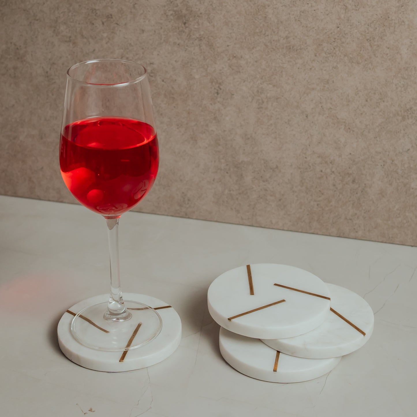 White Marble Coaster Set of 4