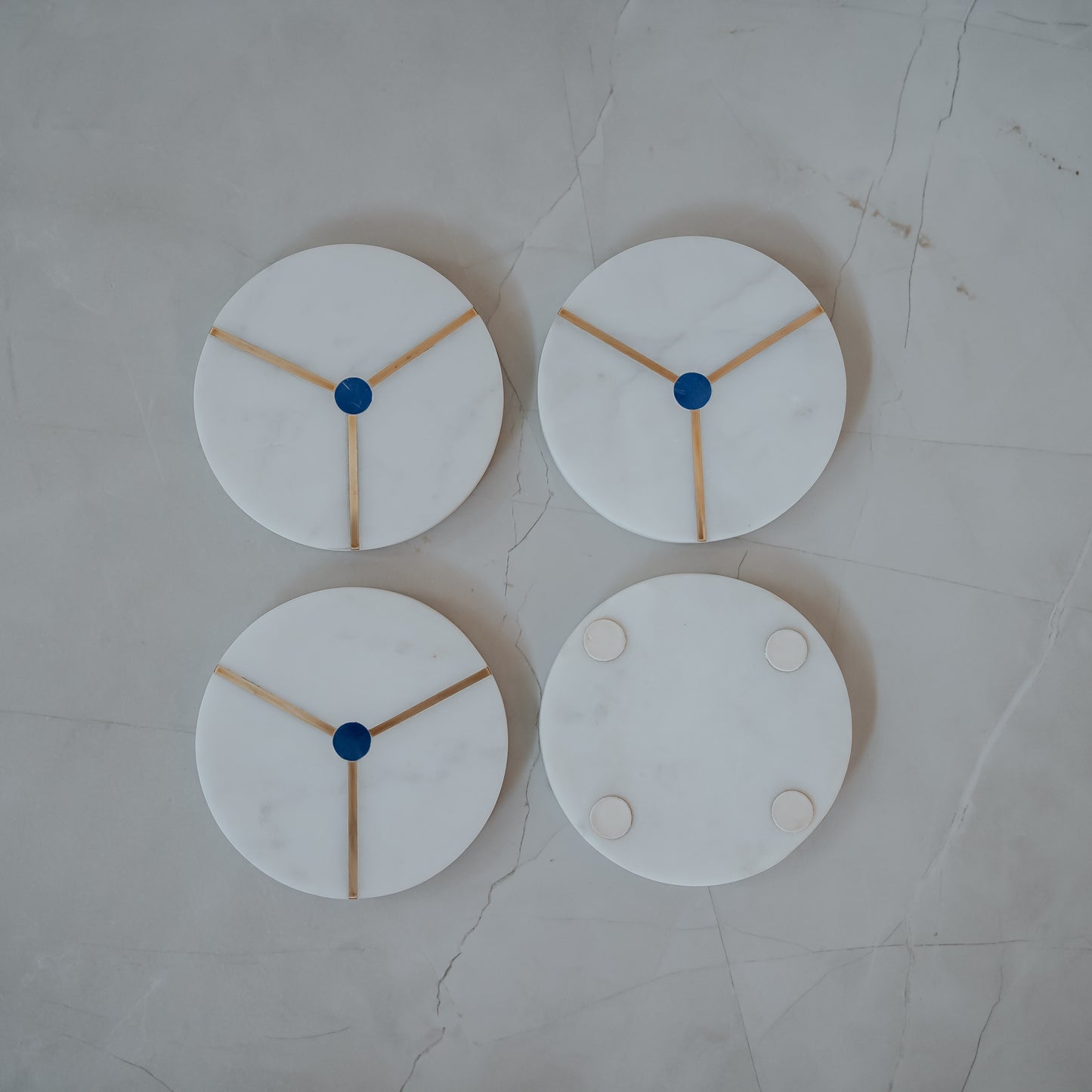 White Marble Coasters Set of 4