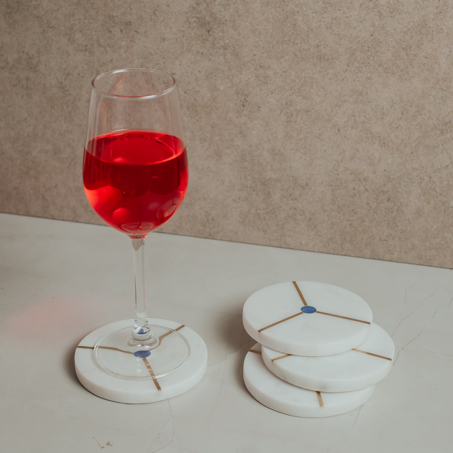 White Marble Coasters Set of 4