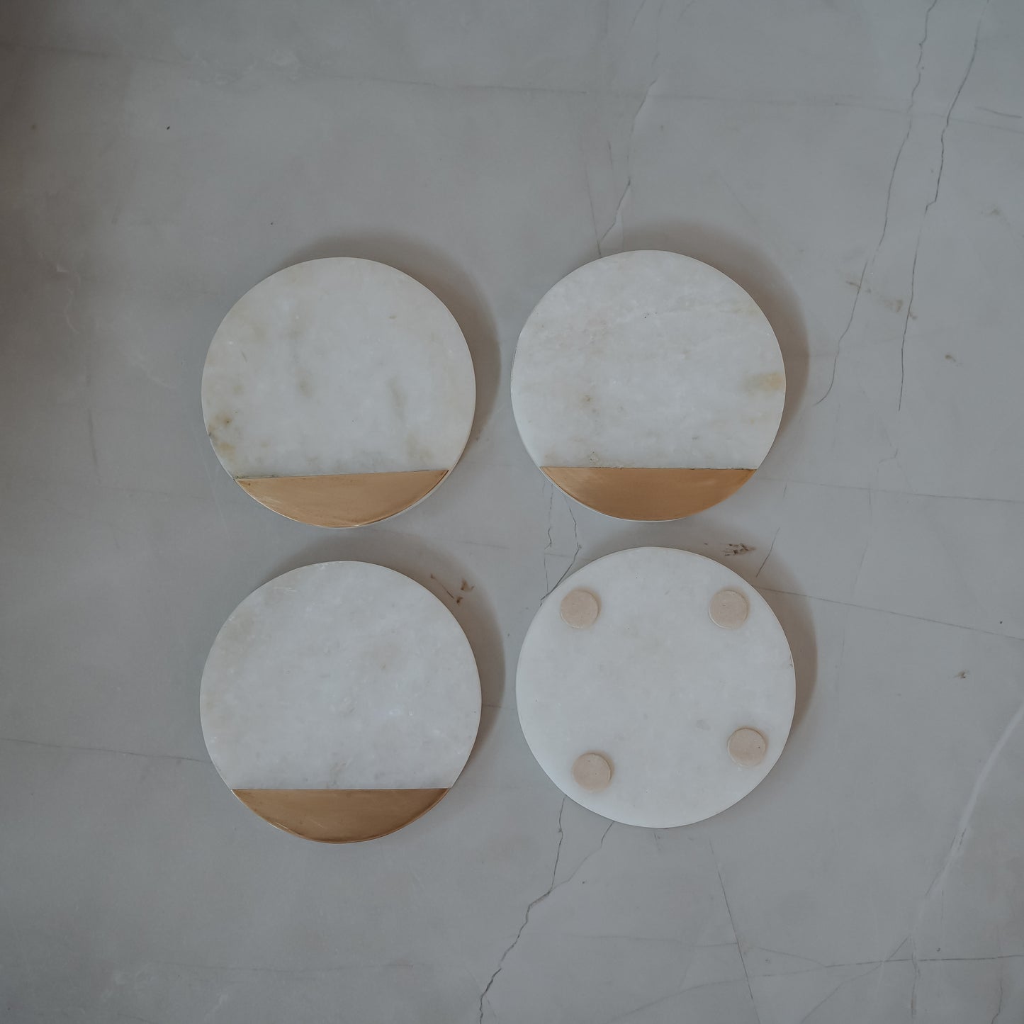 White Marble Coaster Set of 4