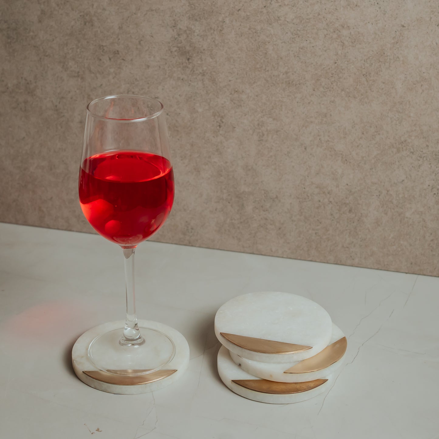 White Marble Coaster Set of 4