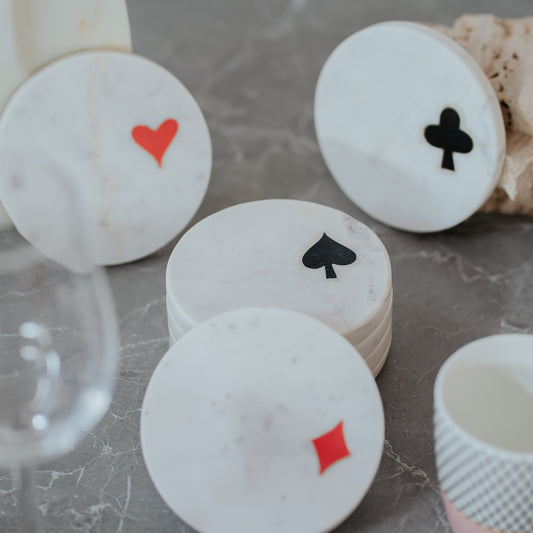 White Marble Coasters Set of 4