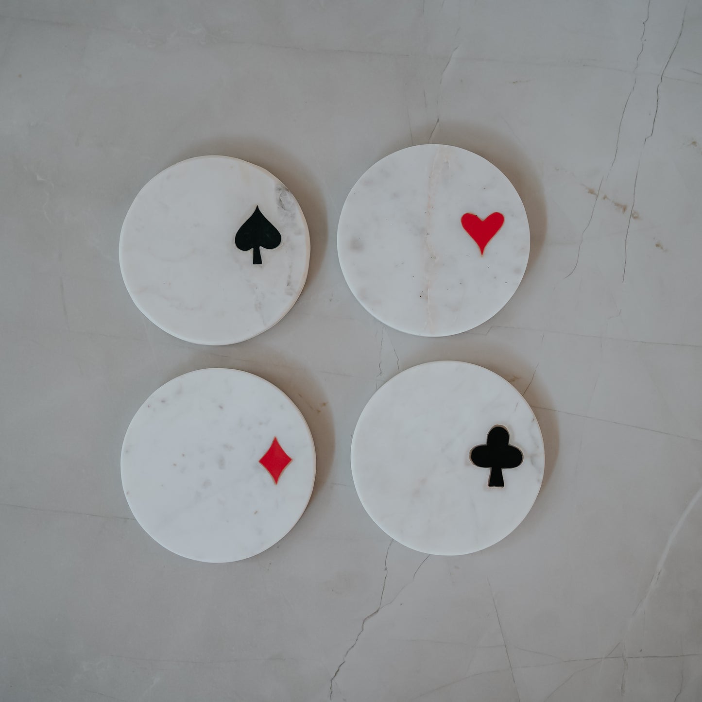 White Marble Coasters Set of 4