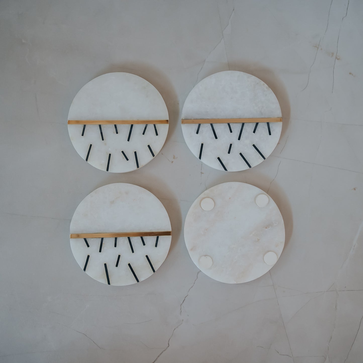 White Marble Coasters Set of 4