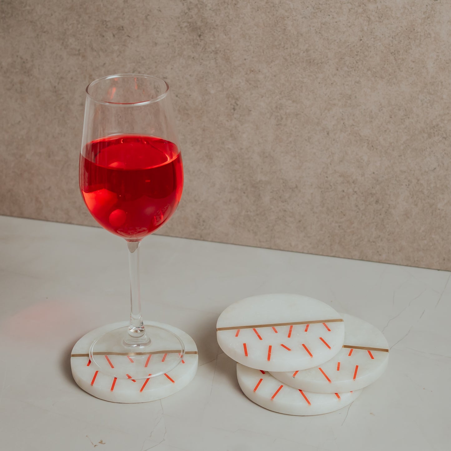 White Marble Coasters Set of 4