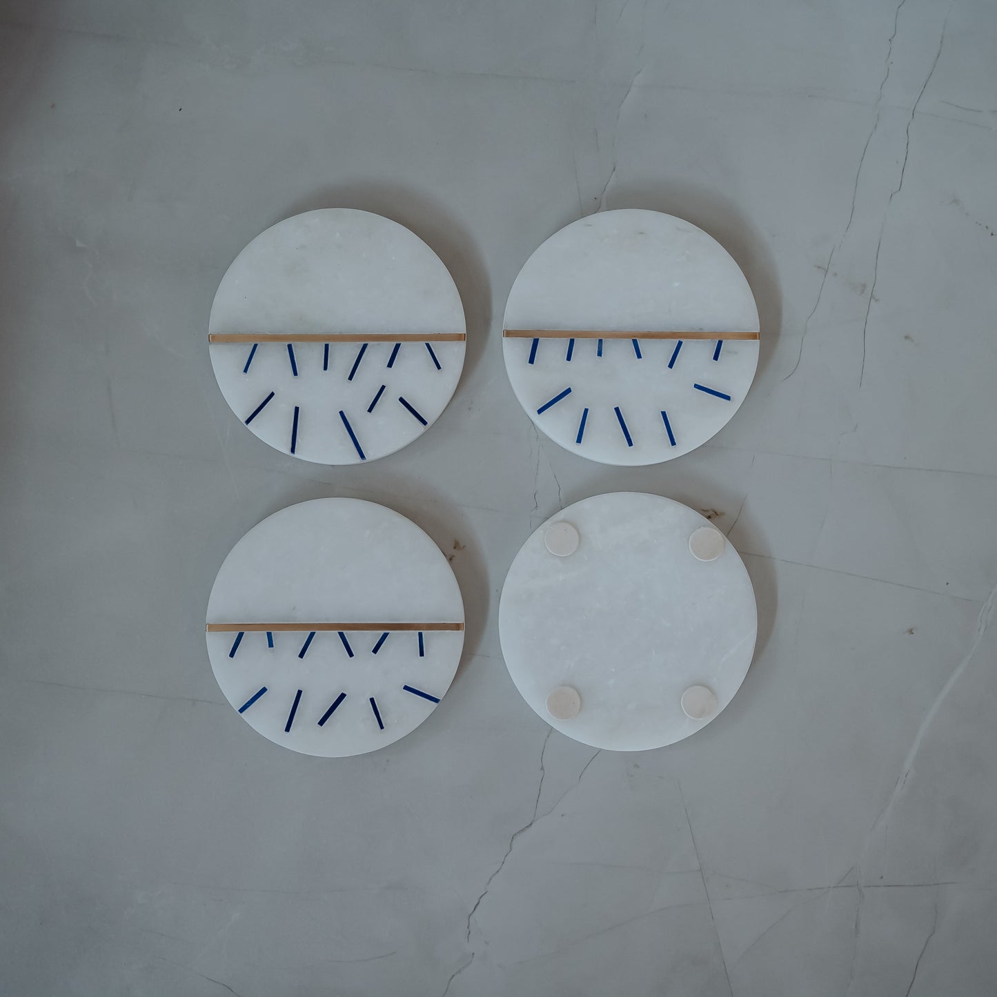 White Marble Coasters Set of 4