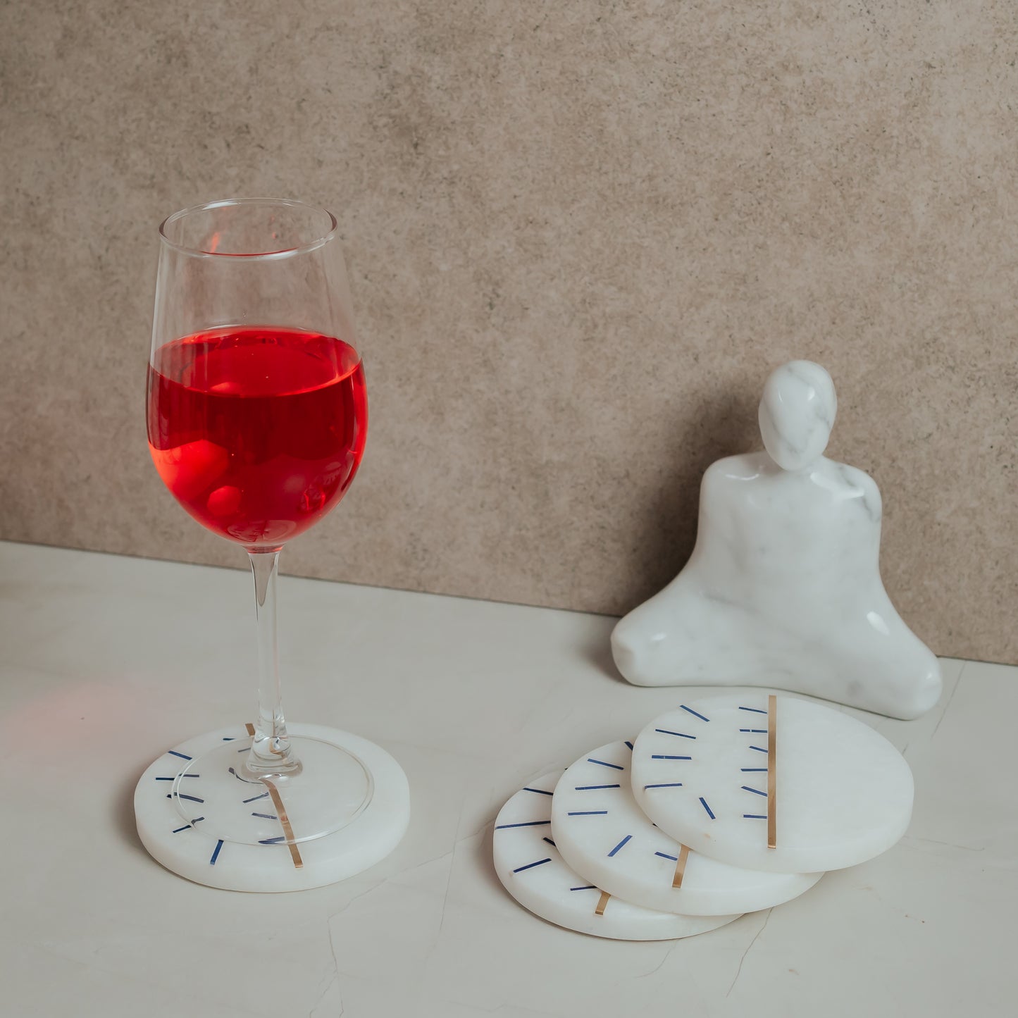 White Marble Coasters Set of 4