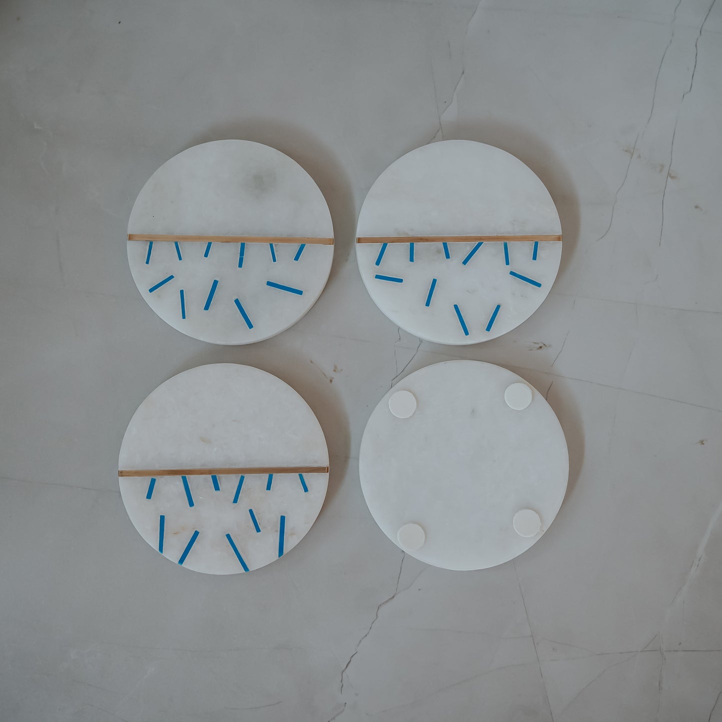 White Marble Coasters Set of 4