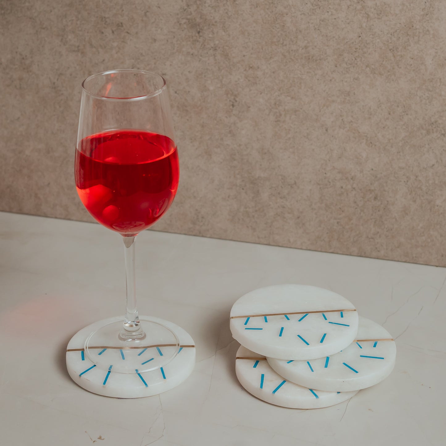 White Marble Coasters Set of 4