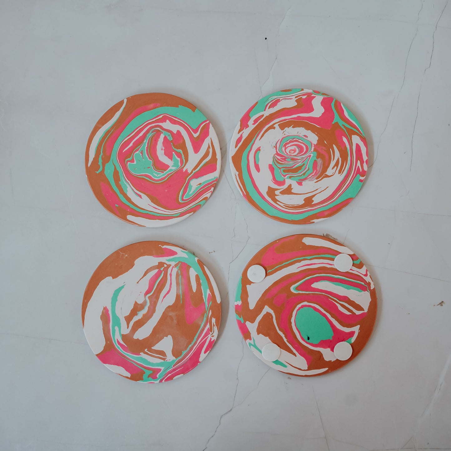 Resin Marble Coasters Set of 4