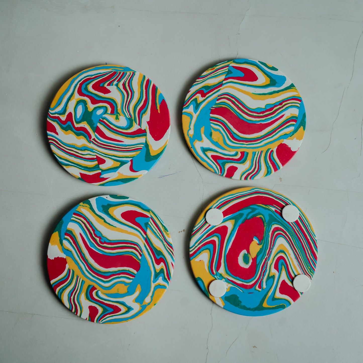 Resin Marble Coasters Set of 4