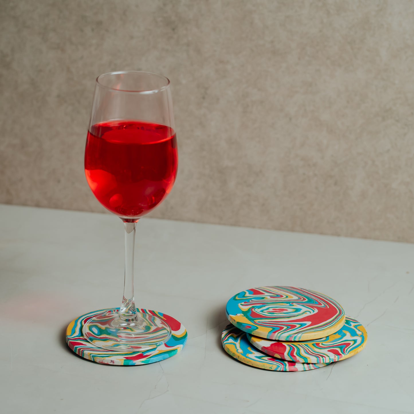 Resin Marble Coasters Set of 4