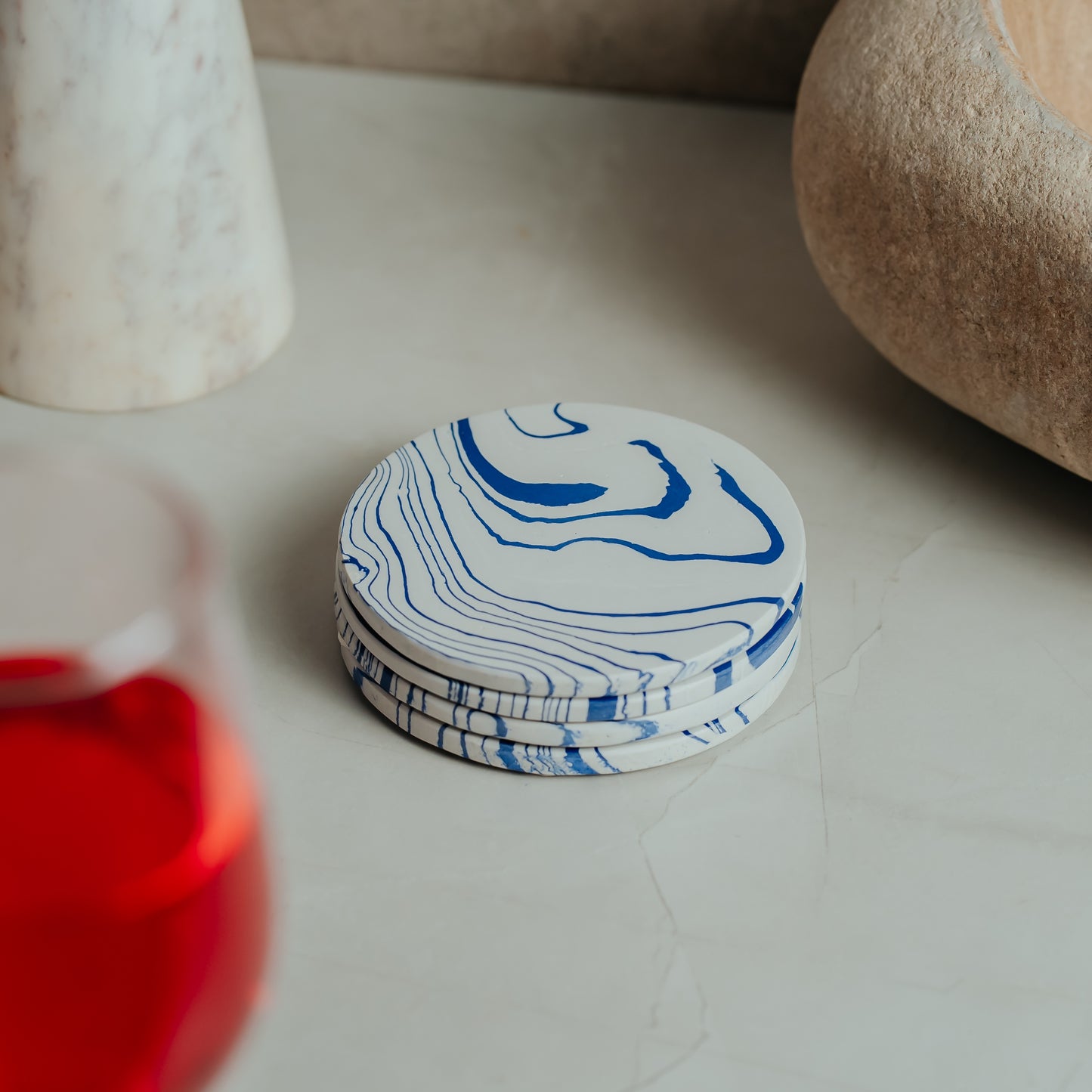 Resin Marble Coasters Set of 4