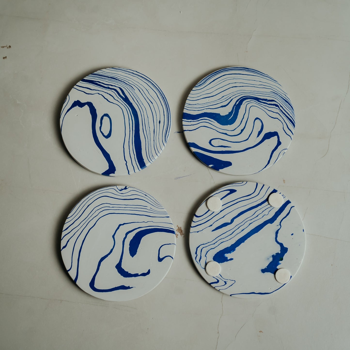 Resin Marble Coasters Set of 4