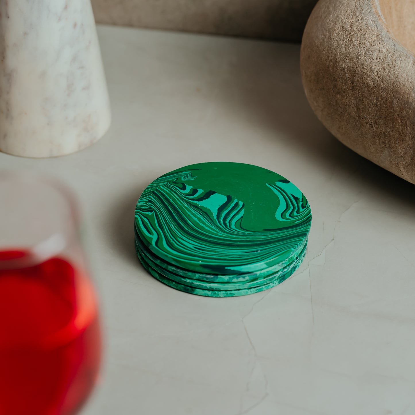 Resin Marble Coasters Set of 4