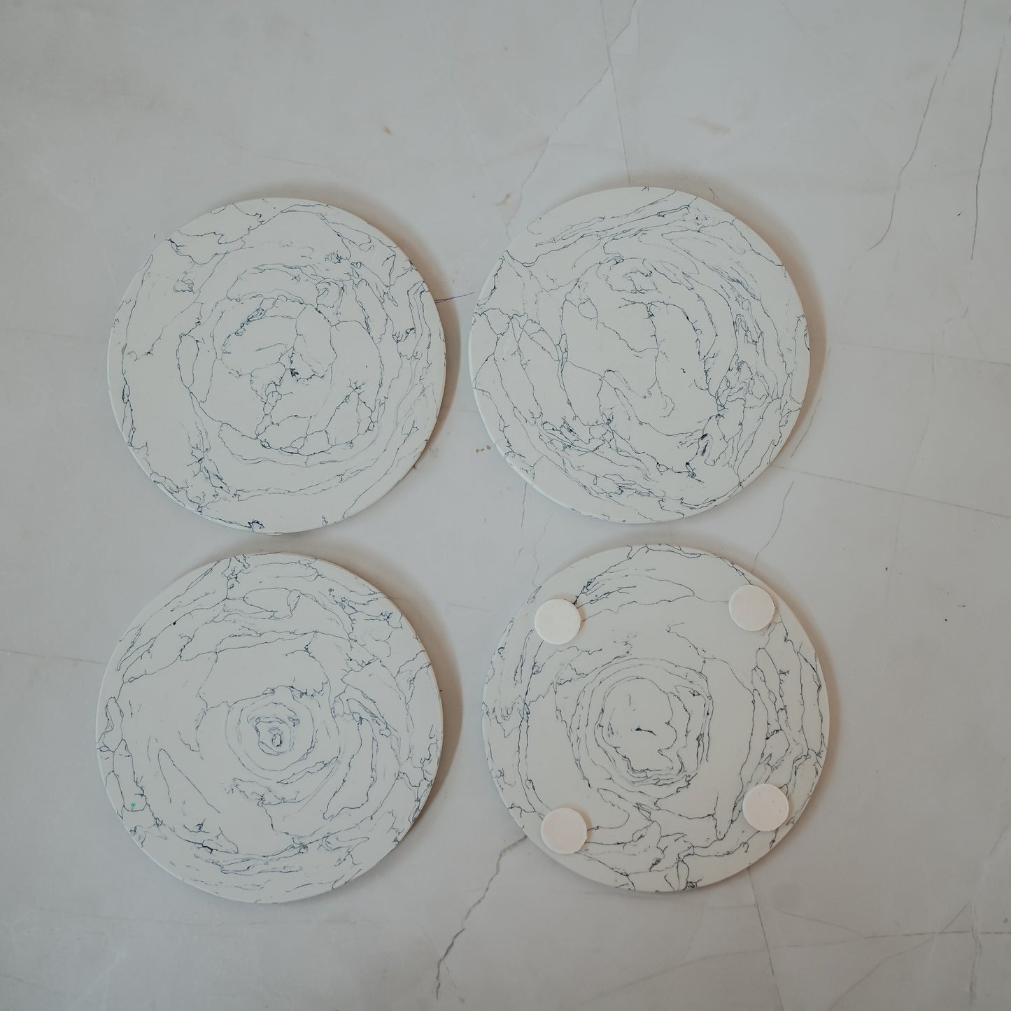 Resin Marble Coasters Set of 4