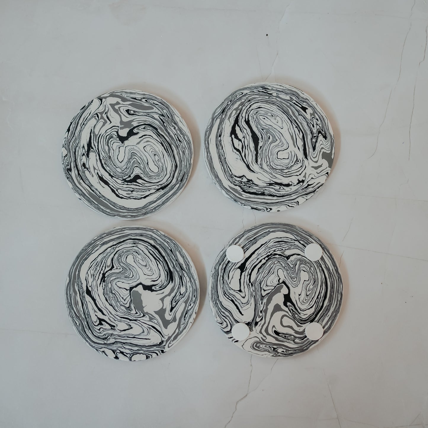 Resin Marble Coasters Set of 4