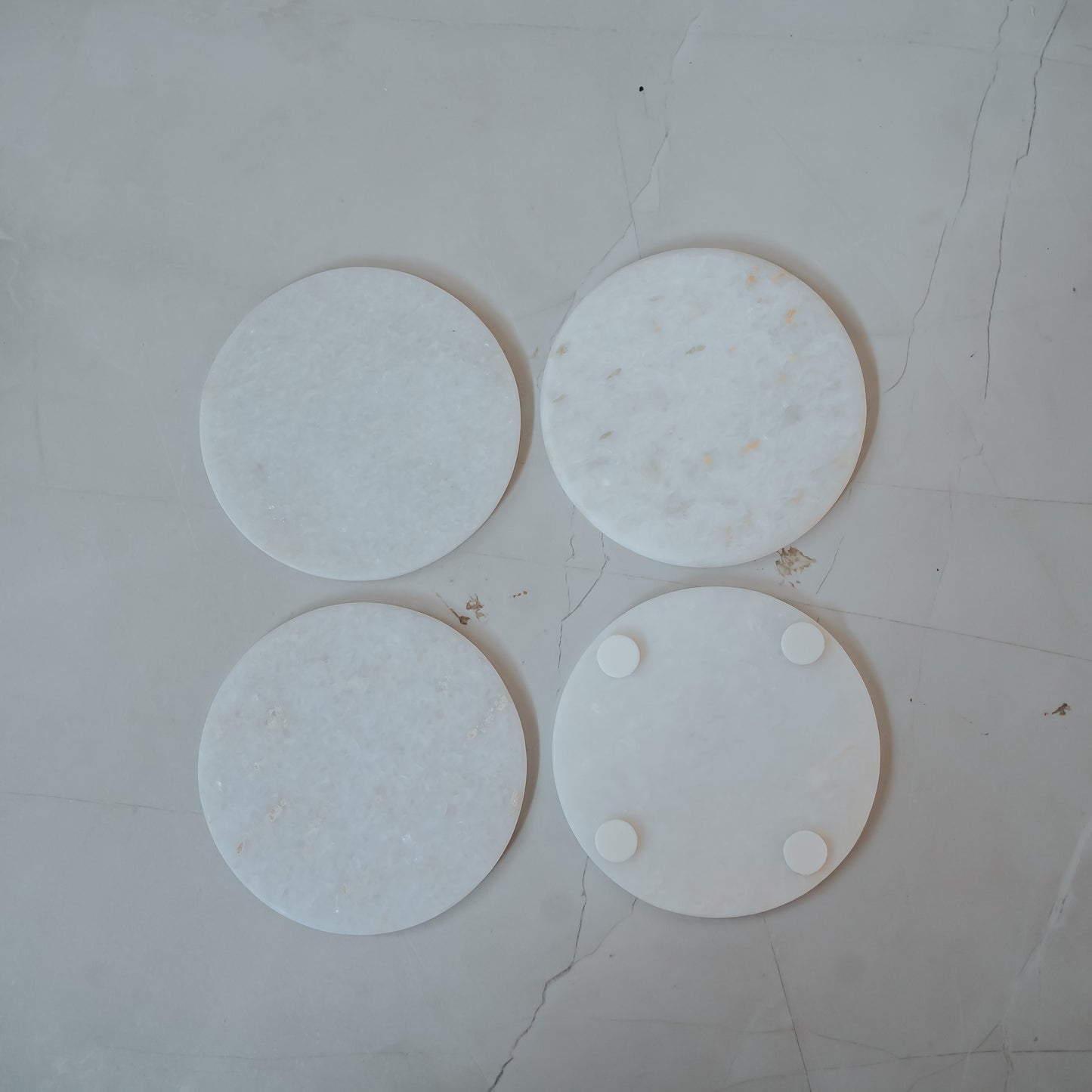 White Marble Coaster Set of 4