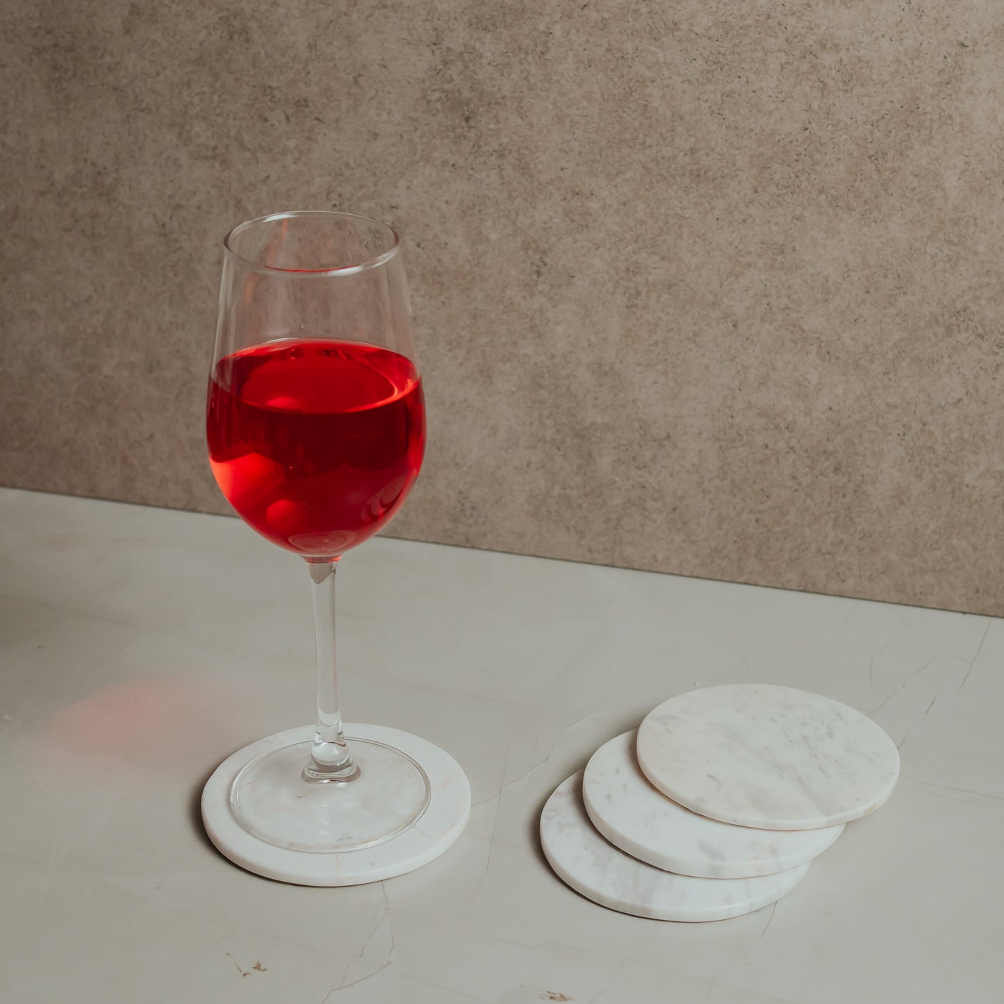 White Marble Coaster Set of 4