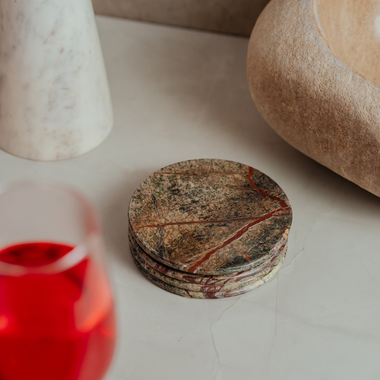 Italian Marble Coasters Set of 4