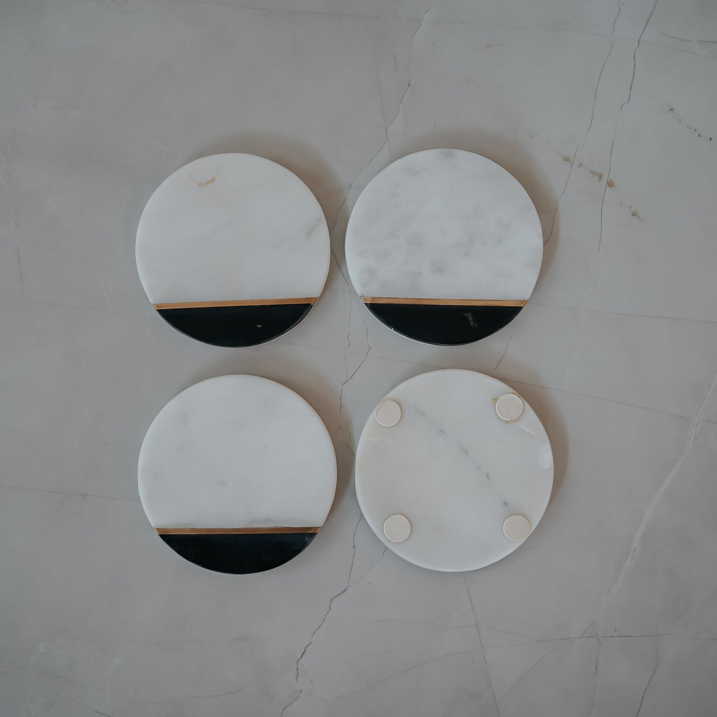 White Marble Coasters Set of 4