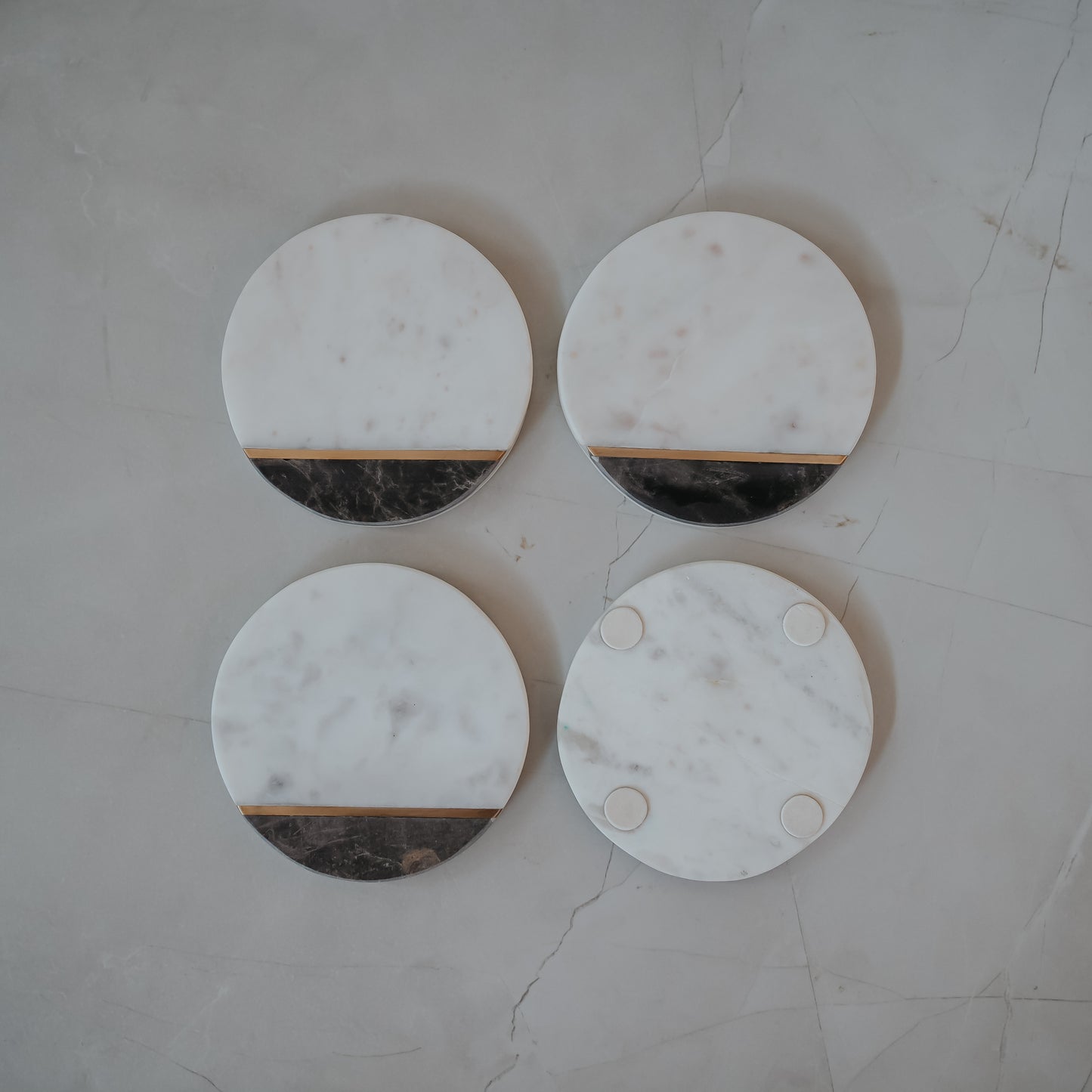 White Marble Coasters Set of 4