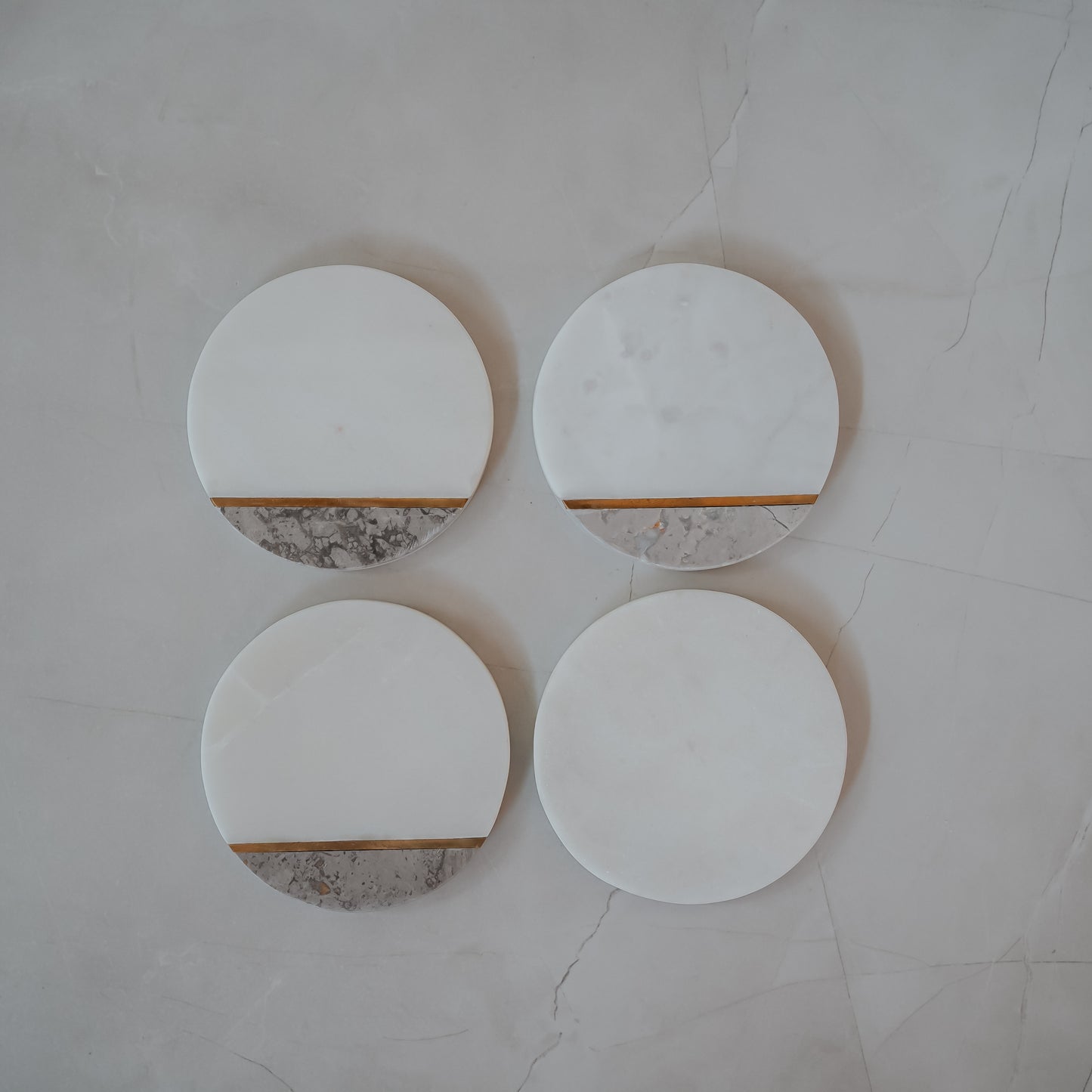 White Marble Coasters Set of 4