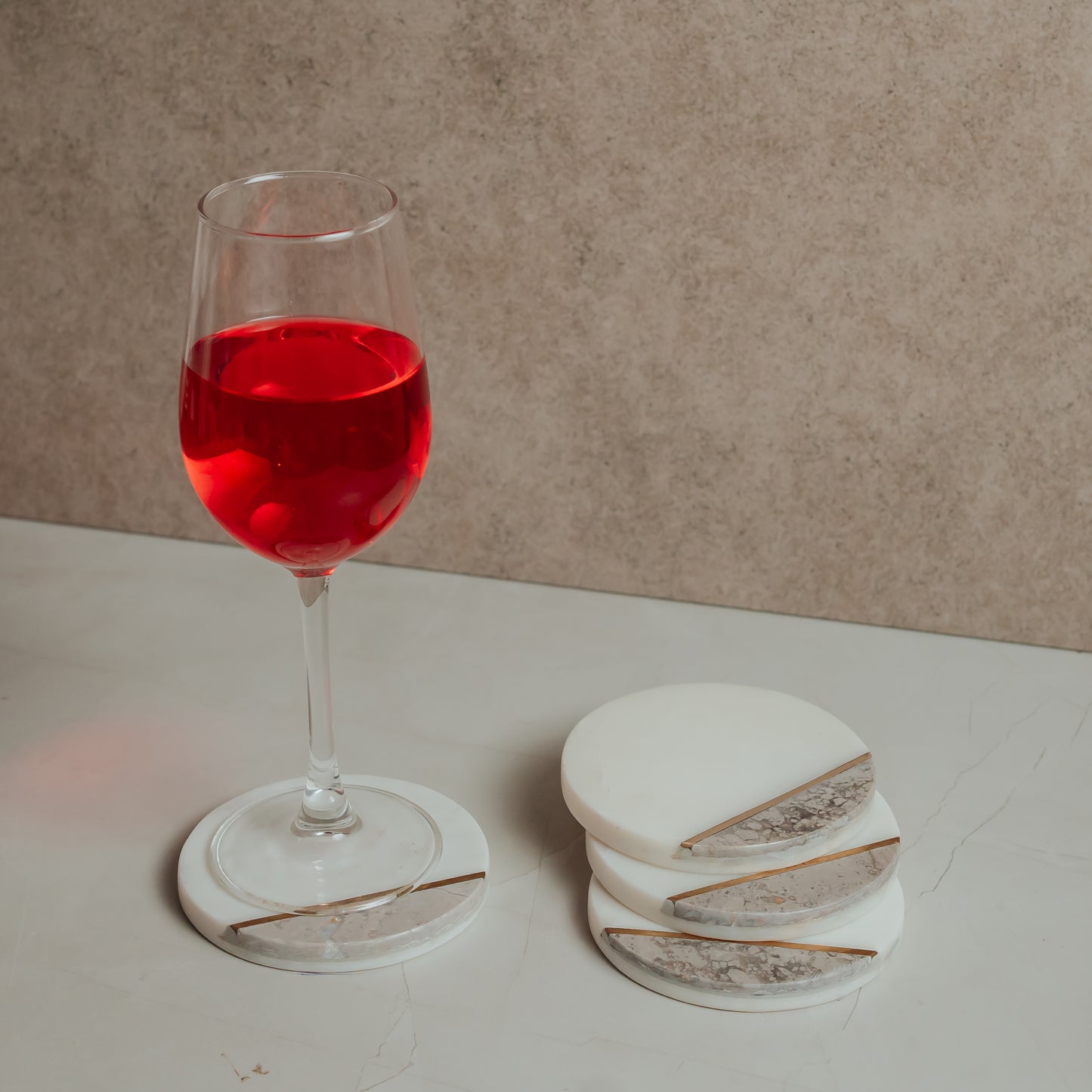 White Marble Coasters Set of 4