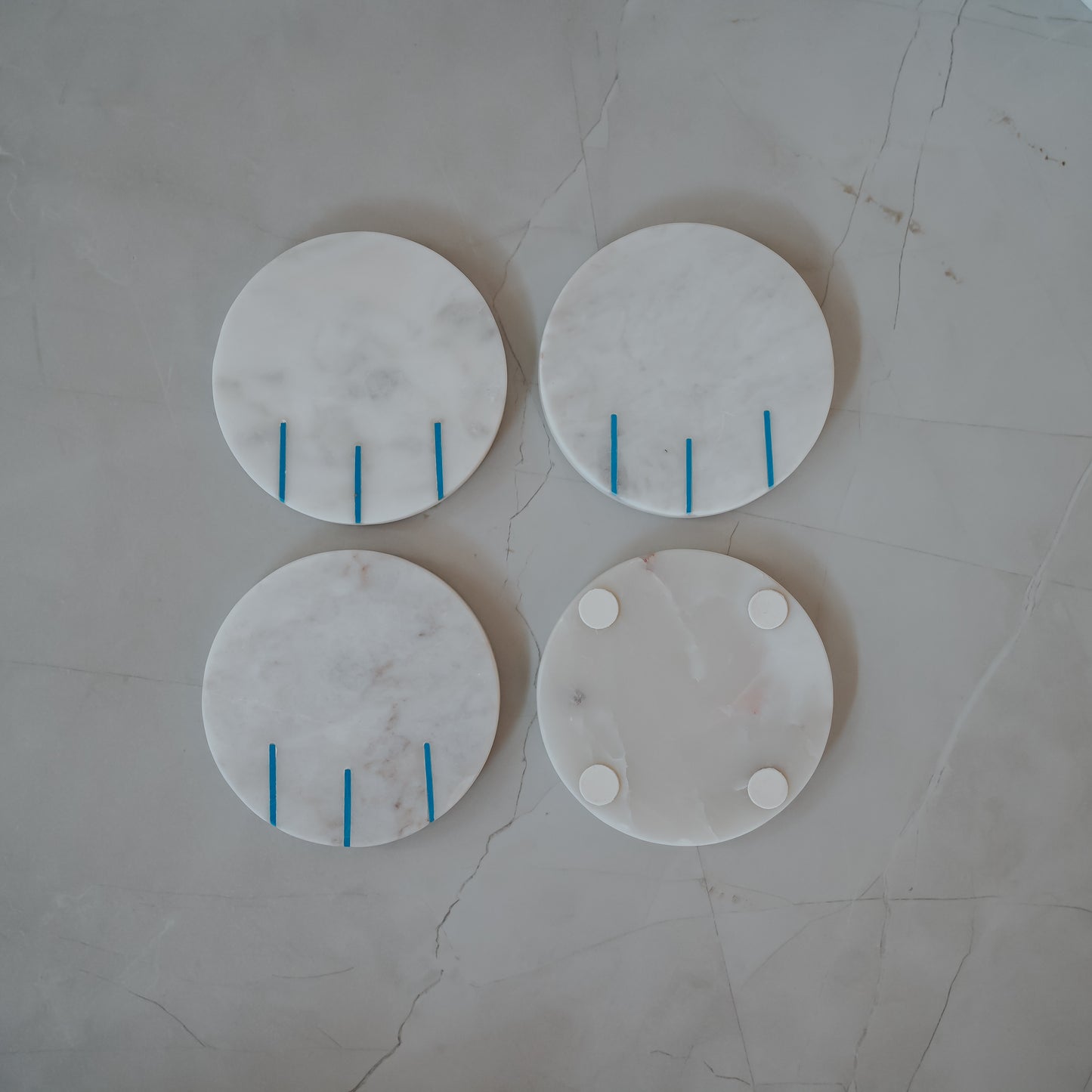 White Marble Coasters Set of 4