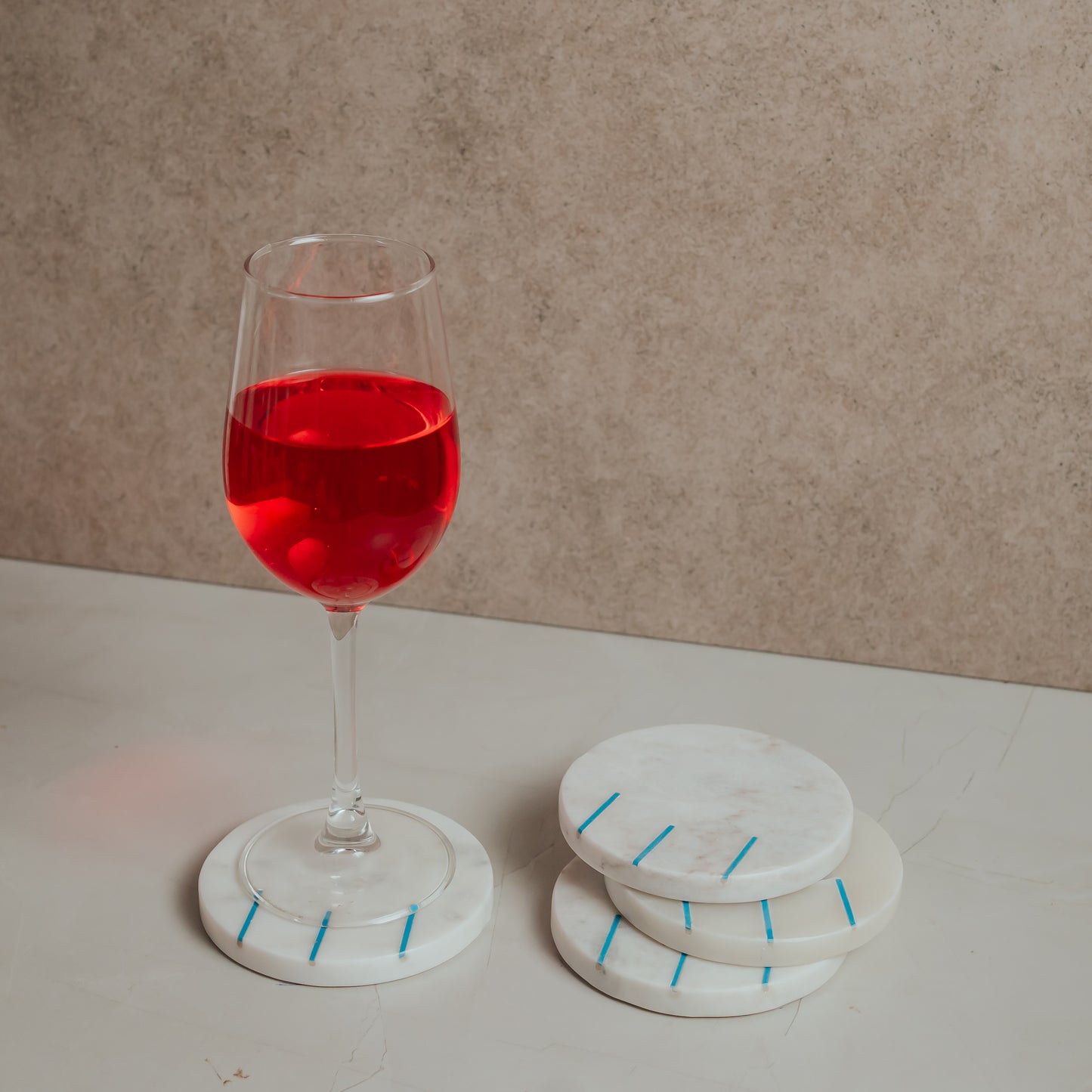 White Marble Coasters Set of 4