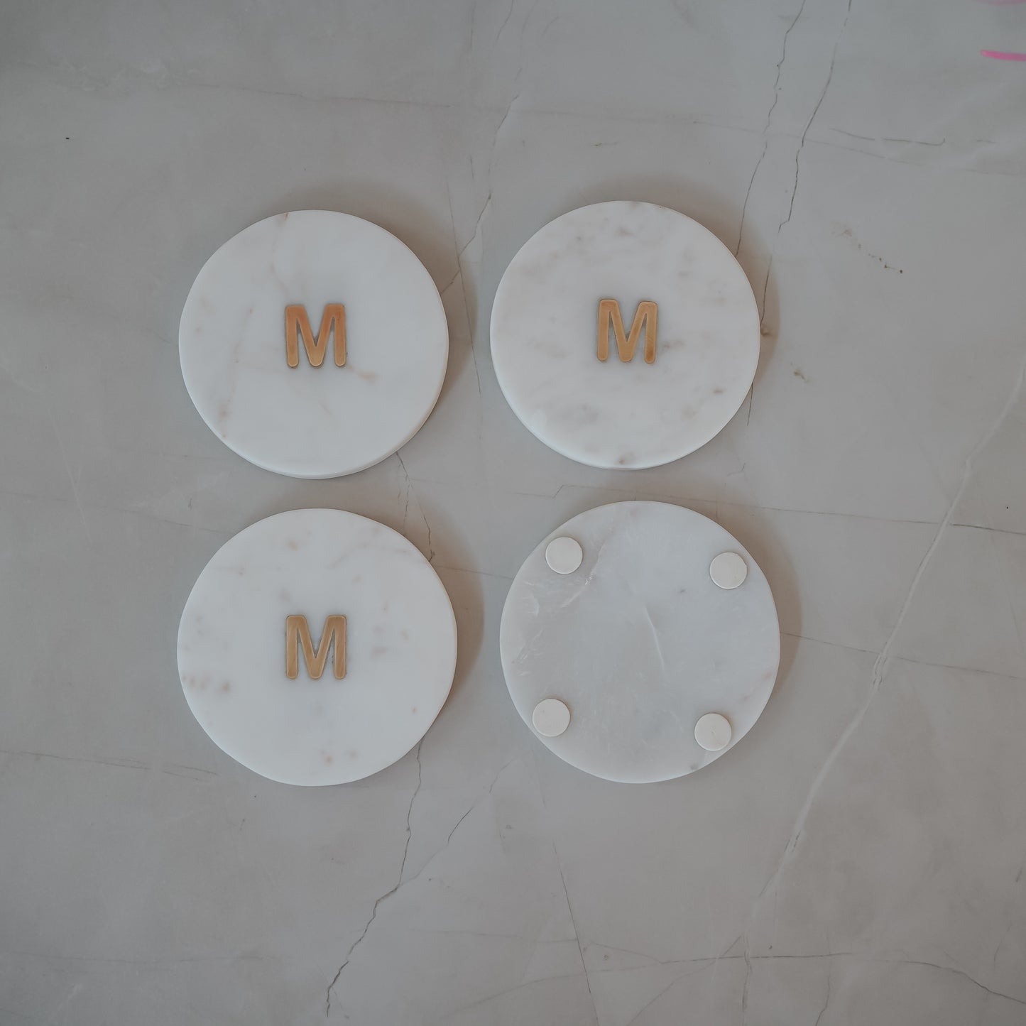 White Marble Coasters Set of 4