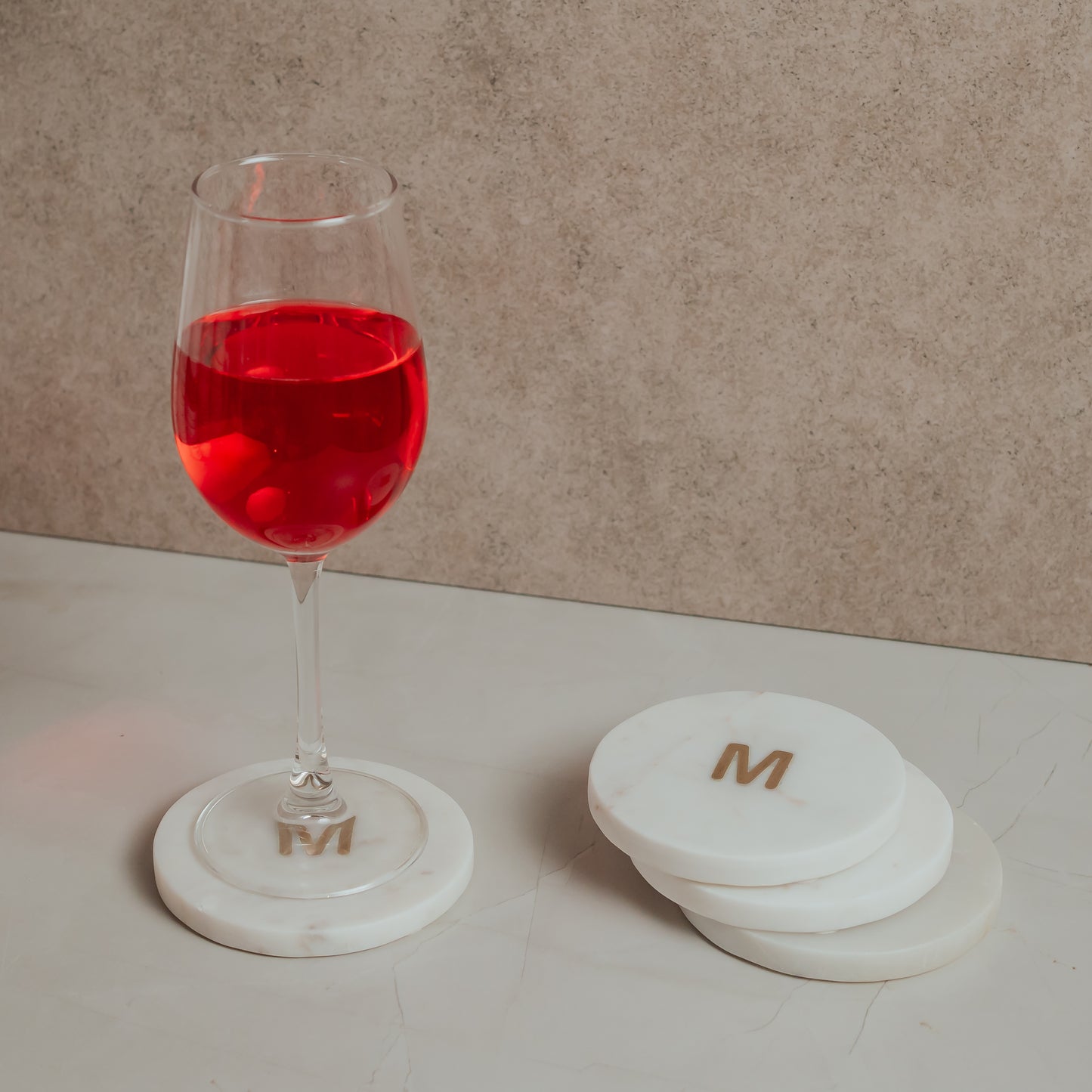 White Marble Coasters Set of 4