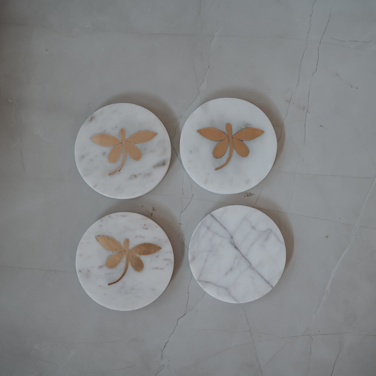 White Marble Coasters Set of 4